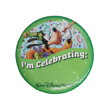 Disney ディズニーワールド I'm Celebrating グーフィー 缶バッジ