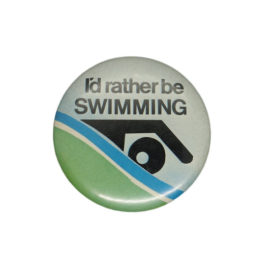 I'd rather be SWIMMING 缶バッジ バッチ