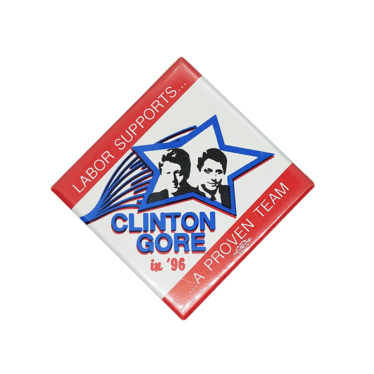 Labor Supports Clinton Gore 1996 缶バッジ バッチ