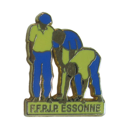 ピンズ 球技 ペタンク フランス連盟 F.F.P.J.P. ESSONNE 留め具付き