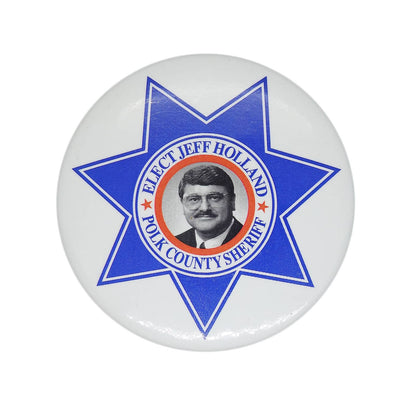 POLK COUNTY SHERIFF 缶バッジ バッチ JEFF HOLLAND