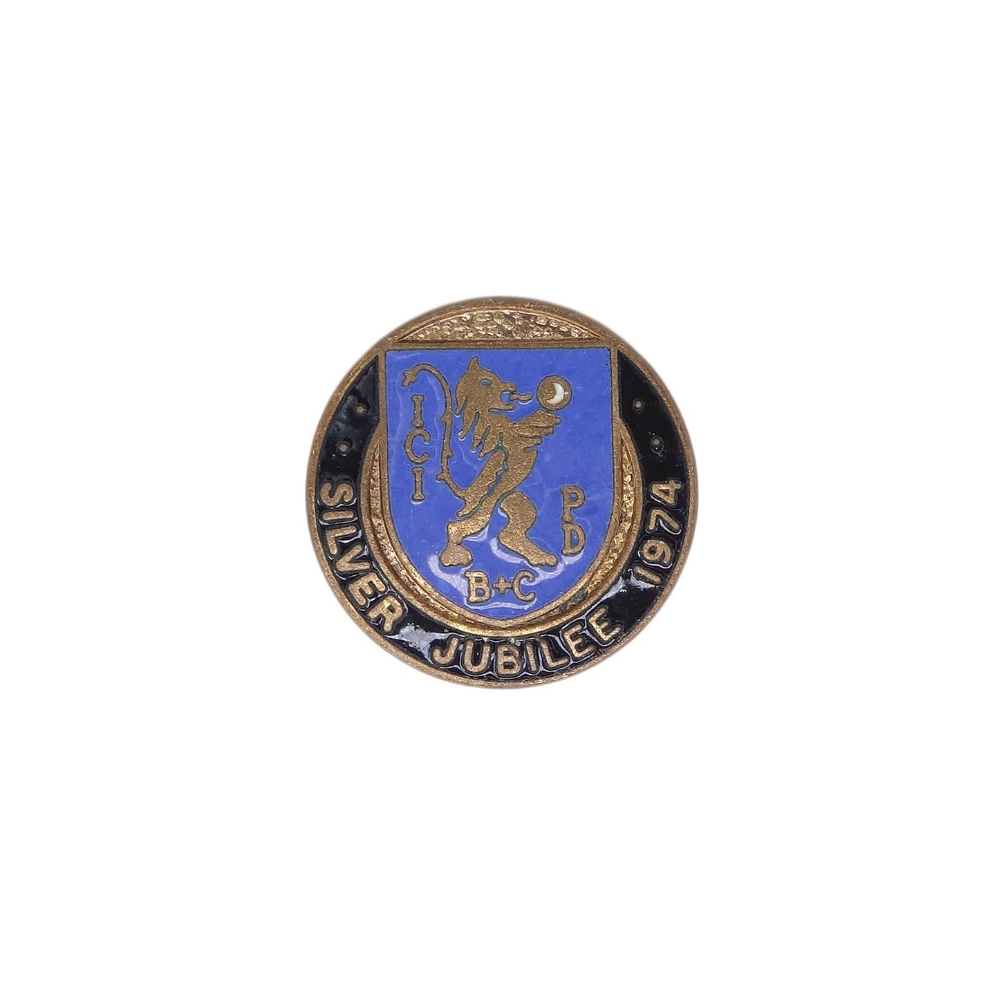 ICI PD B+C ピンバッジ SILVER JUBILEE 1974 英国 ローンボウルズ