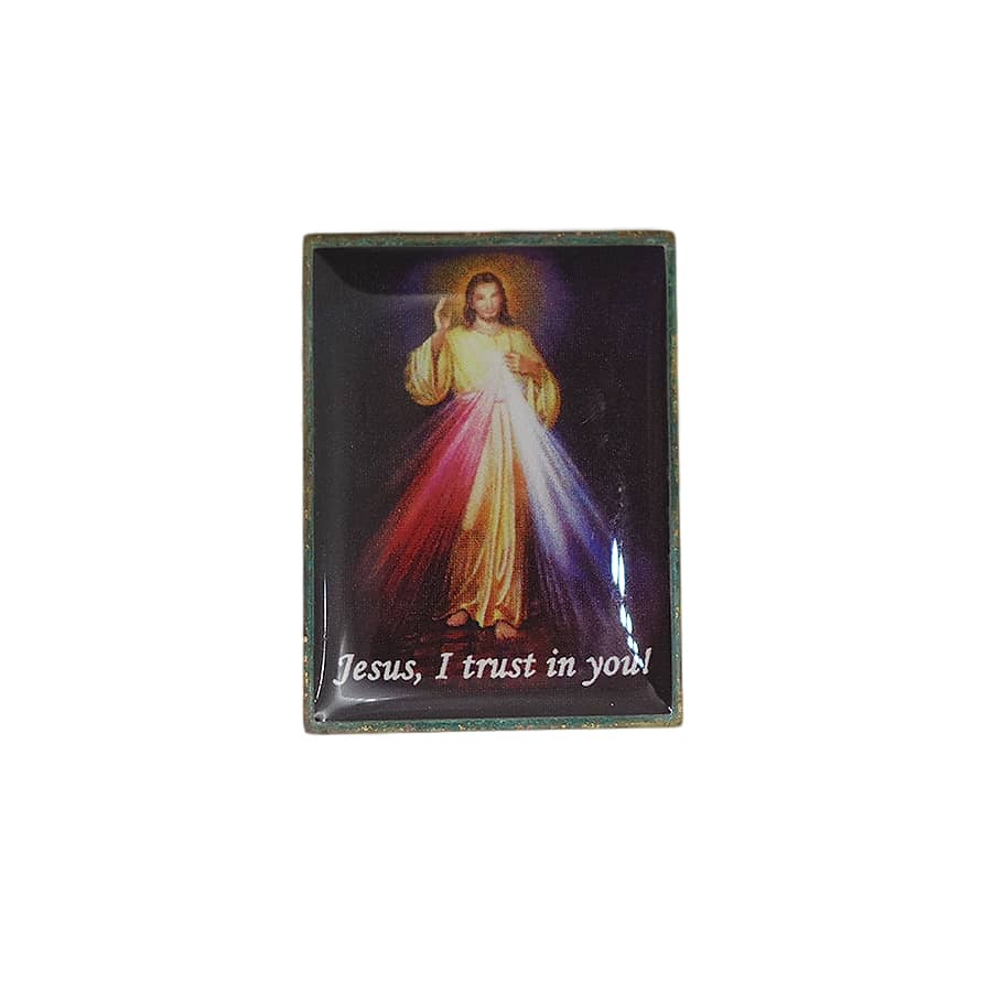 キリスト ピンズ Jesus, I trust in you! 留め具付き