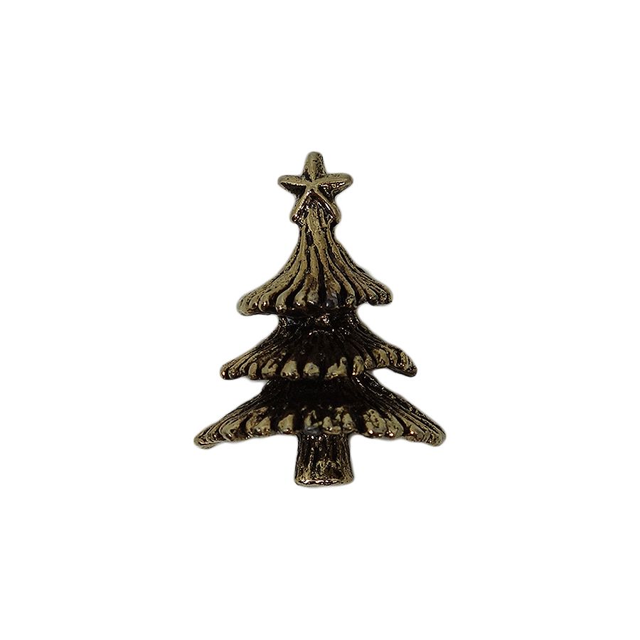 クリスマスツリー ピンズ 金色 留め具付き