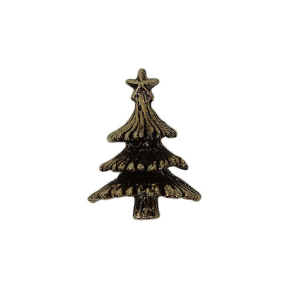 クリスマスツリー ピンズ 金色 留め具付き
