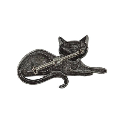 猫 ブローチ ラインストーン JONETTE JEWELRY