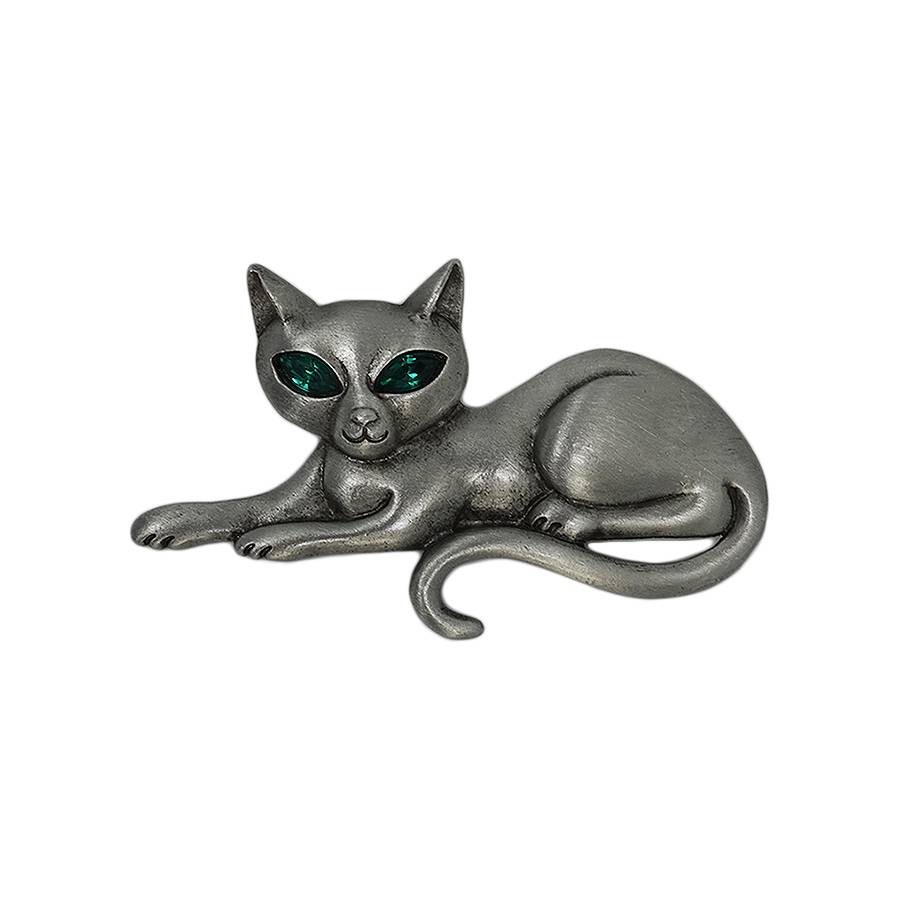 猫 ブローチ ラインストーン JONETTE JEWELRY