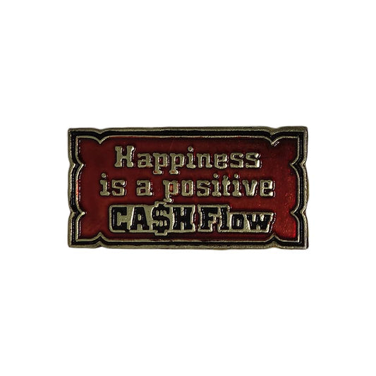 Happiness is a positive ピンズ CASH Flow 留め具付き