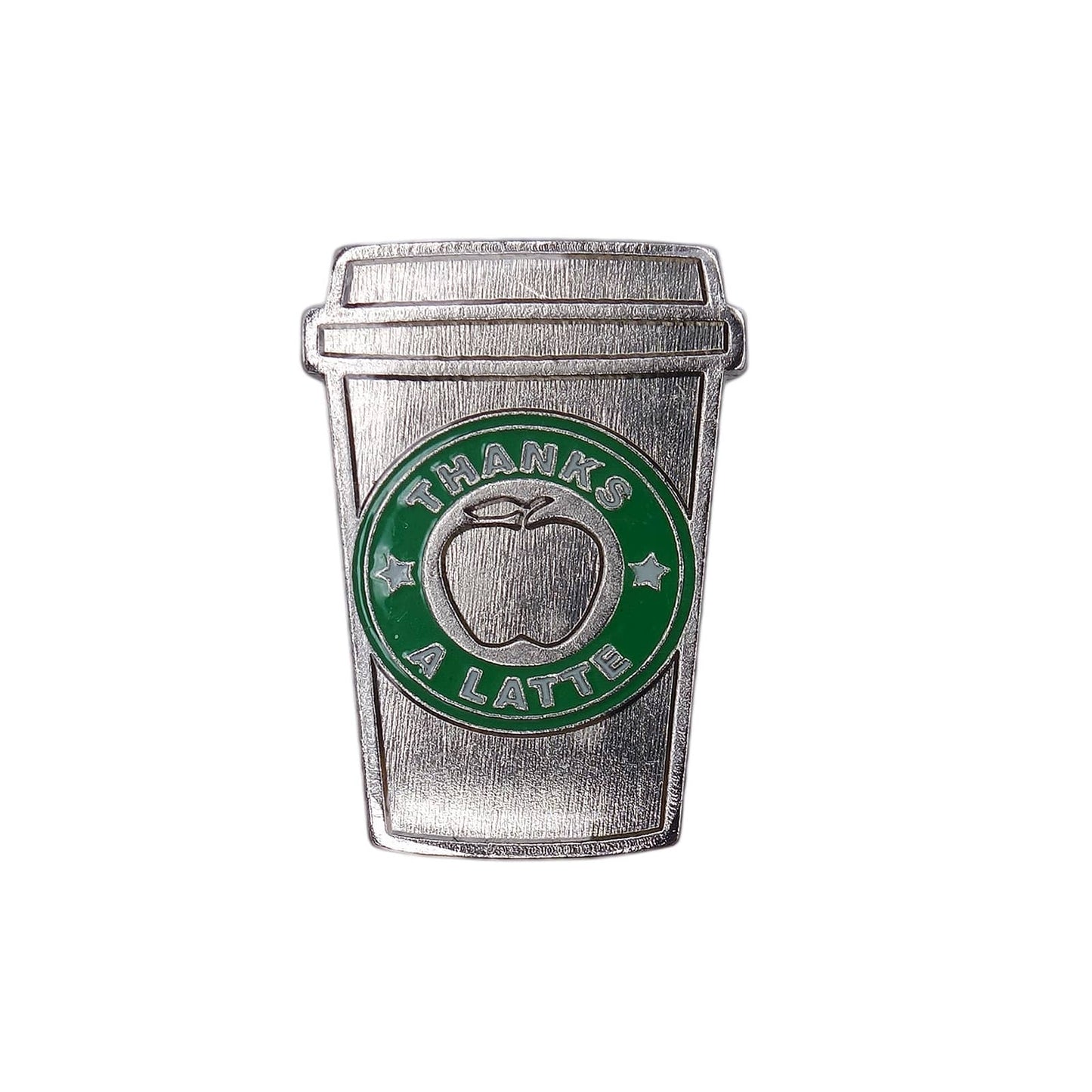 THANKS A LATTE コーヒーカップ型 ピンズ リンゴ