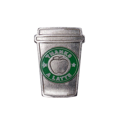 THANKS A LATTE コーヒーカップ型 ピンズ リンゴ