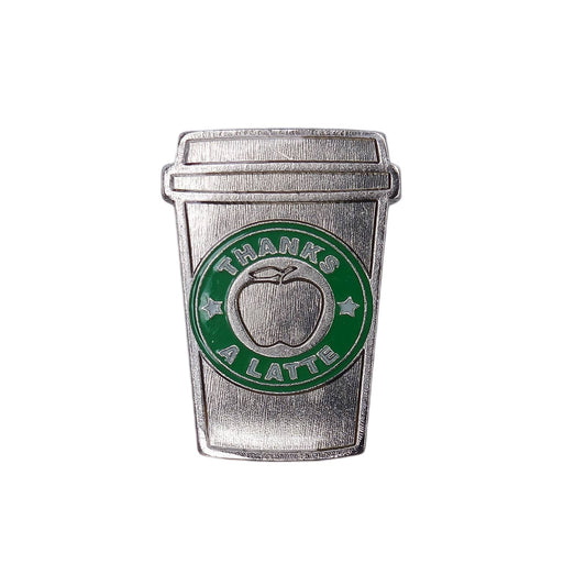THANKS A LATTE コーヒーカップ型 ピンズ リンゴ