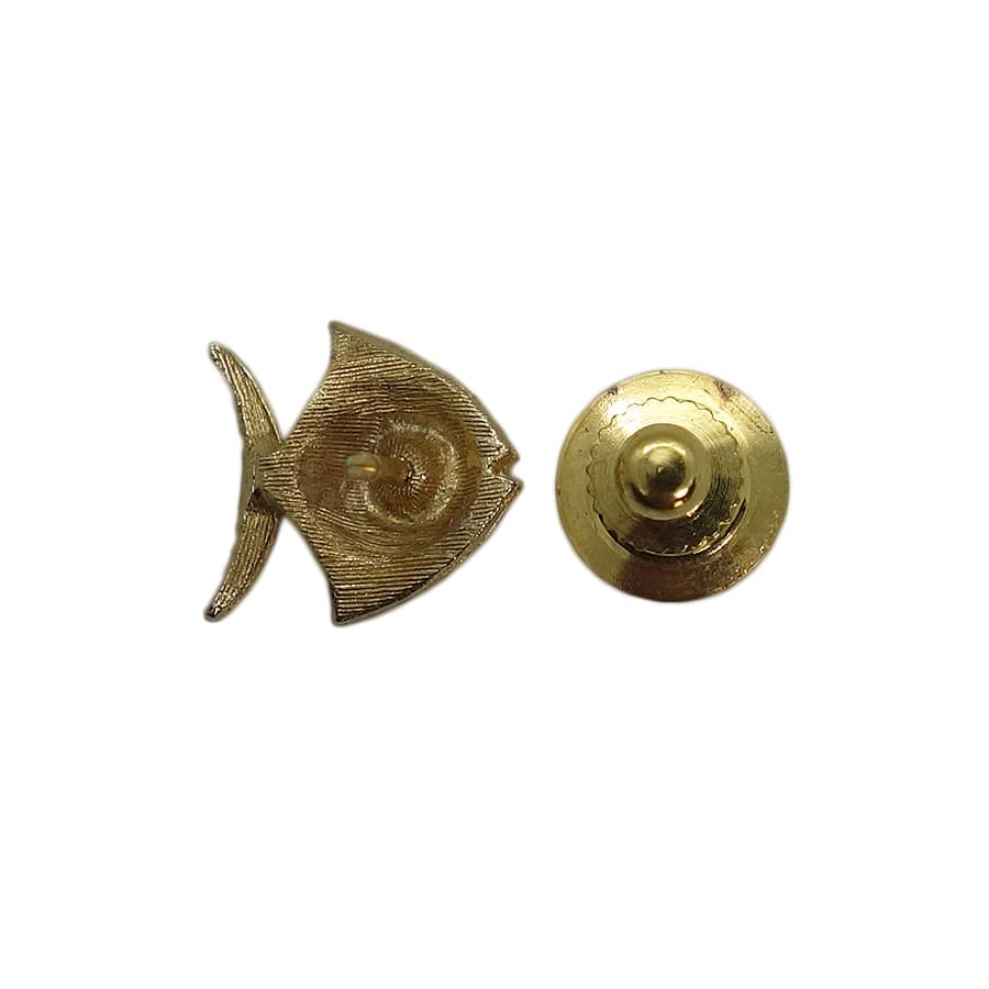 魚 ピンズ 留め具付き レトロ ピンバッジ