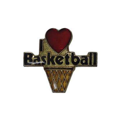 I Love Basketball ピンズ バスケットボール ハート 留め具付き