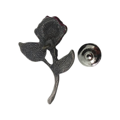一輪の薔薇 ピンズ 花 留め具付き