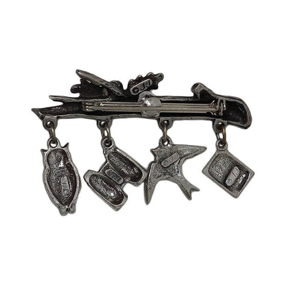 バードウォッチング ブローチ 野鳥観察 JONETTE JEWELRY