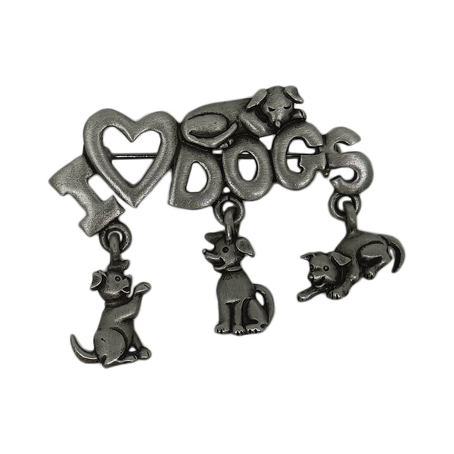 JJ 犬 I LOVE DOGS ビンテージ ブローチ JONETTE JEWELRY