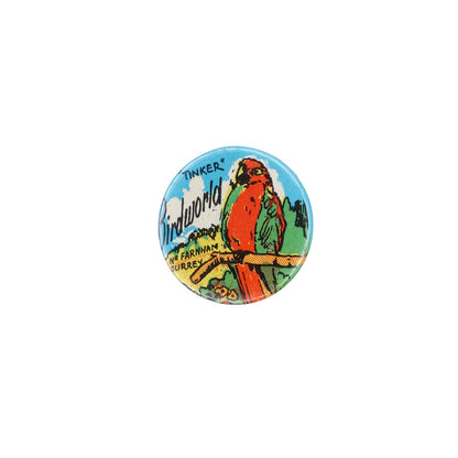 Birdworld 鳥類園 バードワールド 缶バッジ バッチ オウム