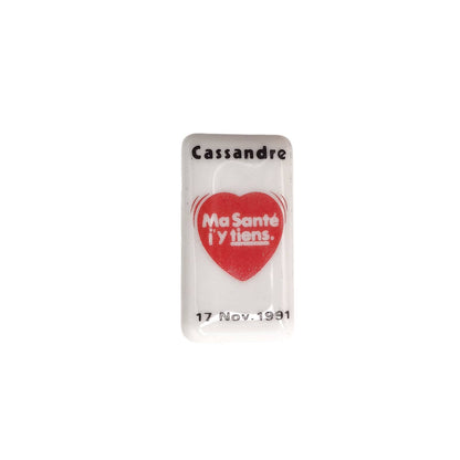 Cassandre 磁器 ピンズ Ma Sante j'y tiens. ハート