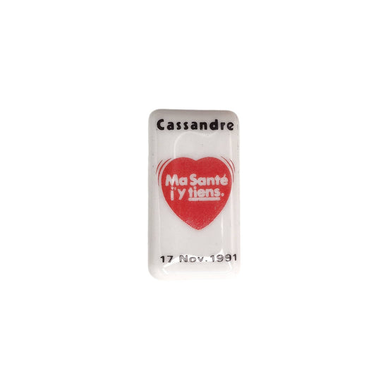 Cassandre 磁器 ピンズ Ma Sante j'y tiens. ハート