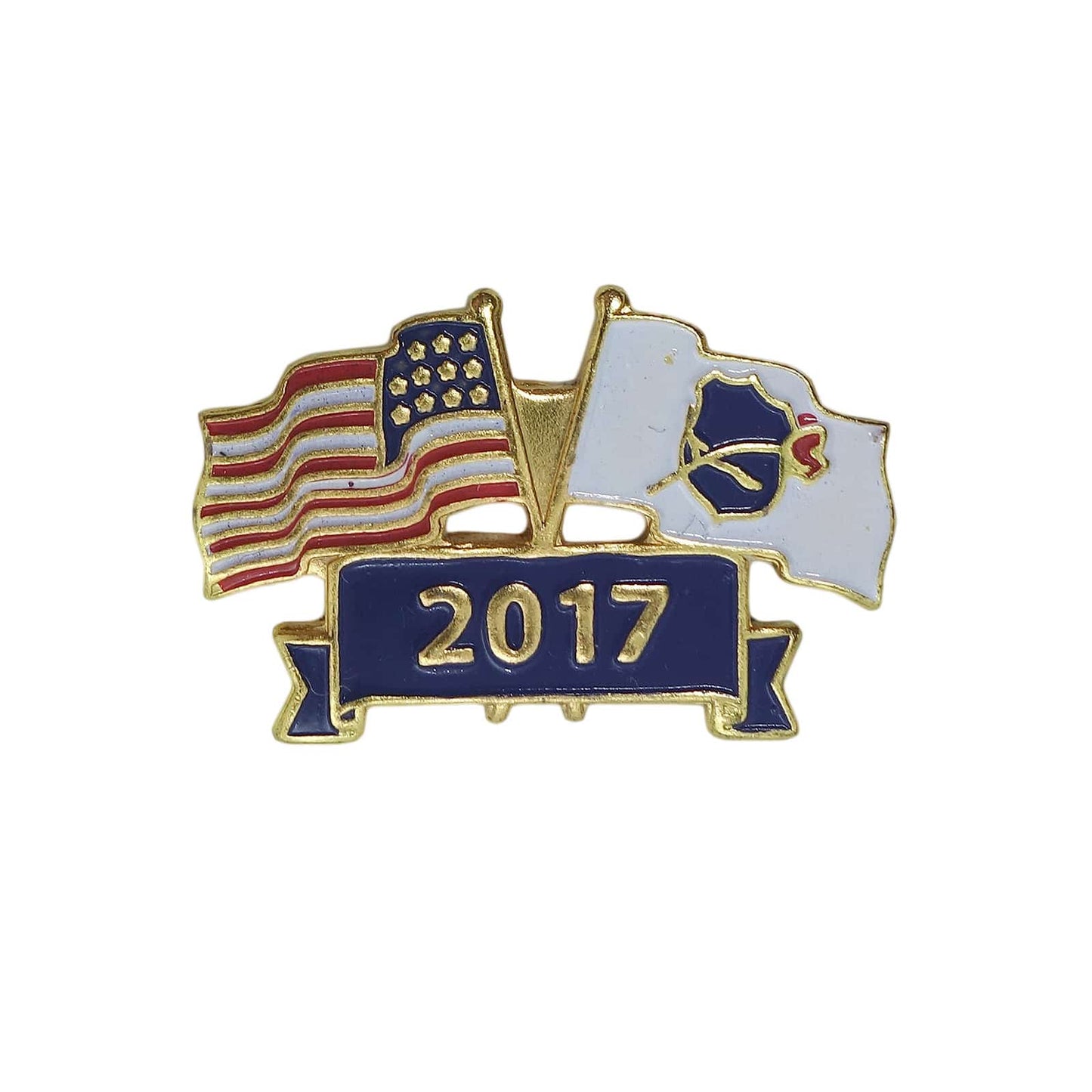 星条旗 × NLEOMF旗 ピンズ 2017 フラッグ 留め具付き