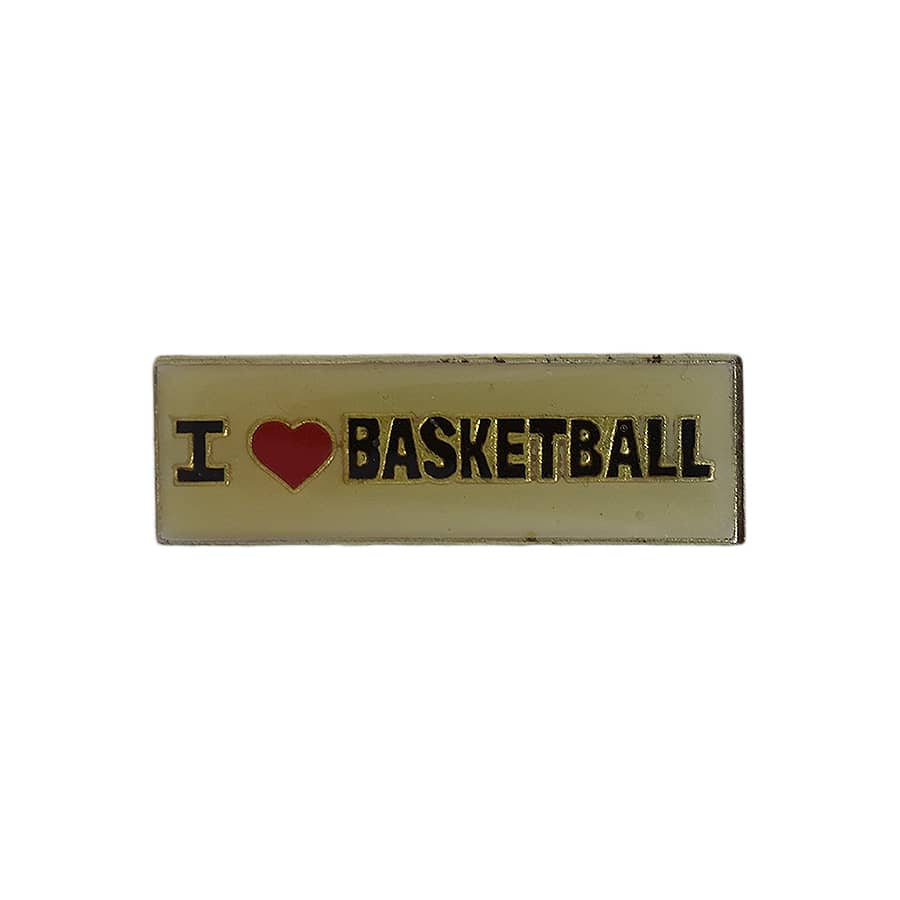 I LOVE BASKETBALL ピンズ バスケットボール 留め具付き