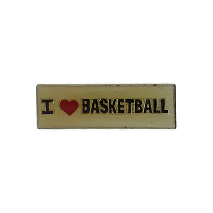 I LOVE BASKETBALL ピンズ バスケットボール 留め具付き
