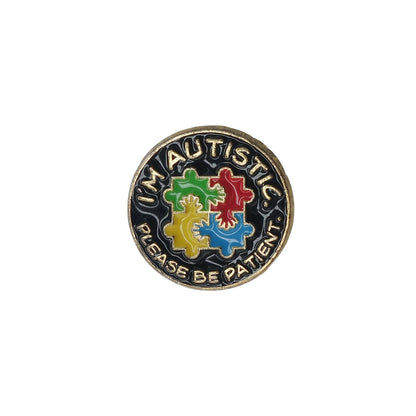 I'M AUTISTIC PLEASE BE PATIENT ピンズ 自閉症啓発