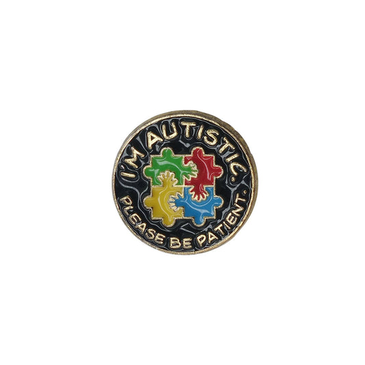 I'M AUTISTIC PLEASE BE PATIENT ピンズ 自閉症啓発