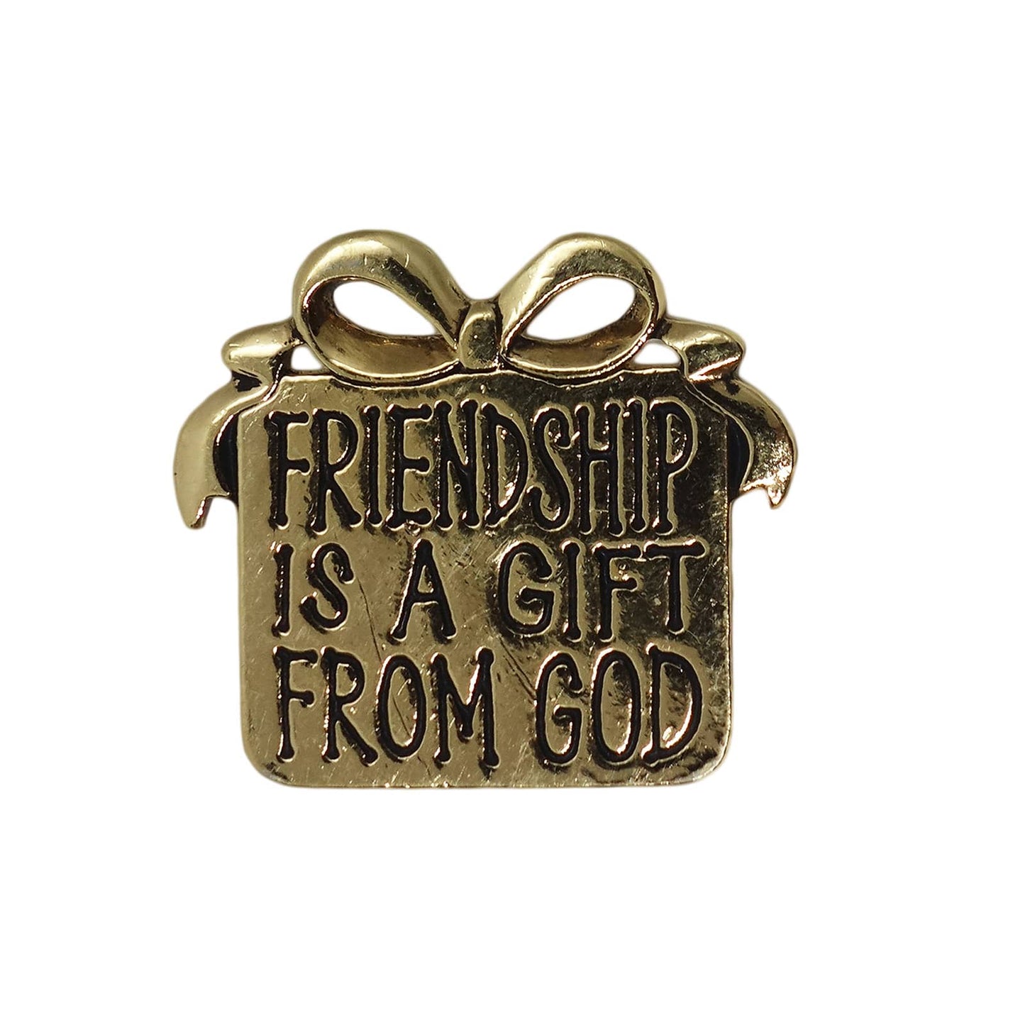 FRIENDSHIP IS A GIFT FROM GOD ピンズ 金色