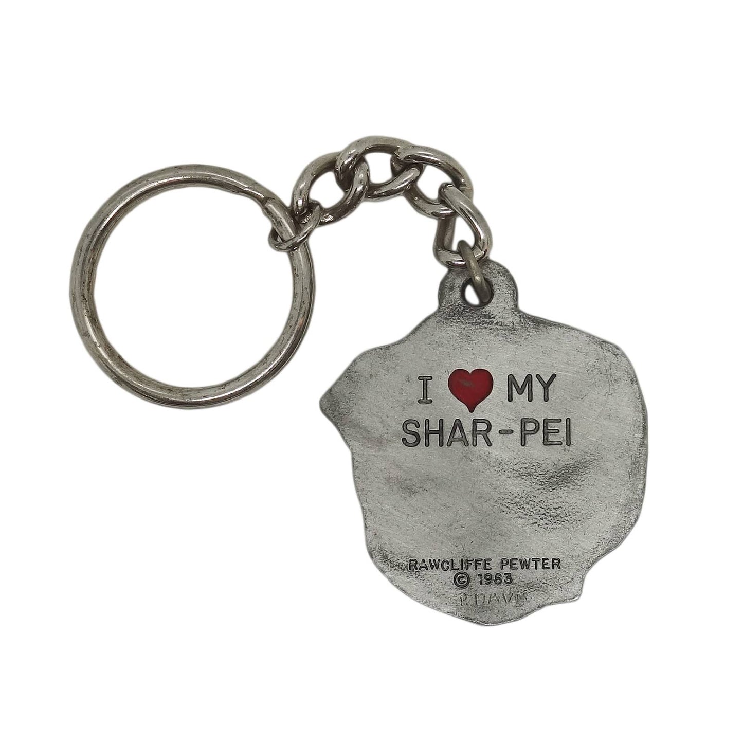 シャー・ペイ 犬 ピューター キーホルダー Rawcliffe 1983 ヴィンテージ