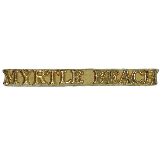 都市名 ピンズ MYRTLE BEACH サウス カロライナ州 金色 文字 留め具付き