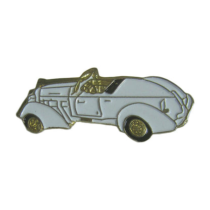 ピンズ 自動車 白 クラシックカー 留め具付き レトロ　