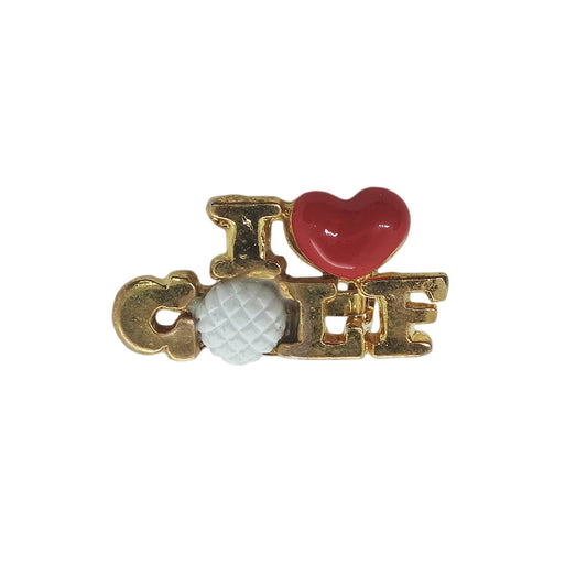 I LOVE GOLF ゴルフ ブローチ