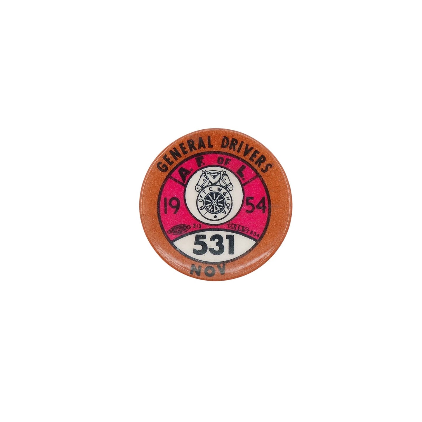 TEAMSTERS UNION 1954年 ビンテージ 缶バッジ バッチ