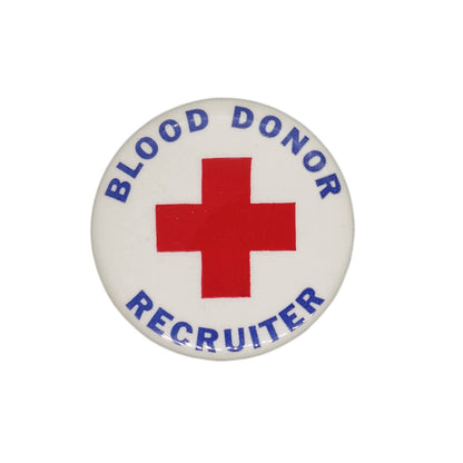 BLOOD DONOR RECRUITER 赤十字 缶バッジ バッチ