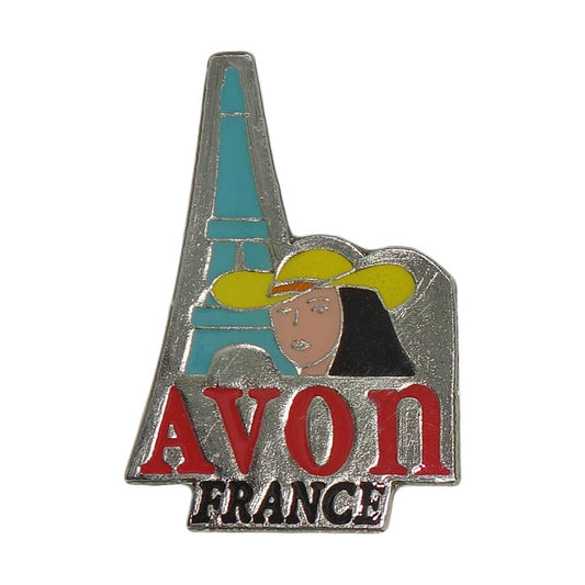 AVON ピンズ FRANCE エイボン 女の人 フランス エッフェル塔 留め具付き レトロ ピンバ