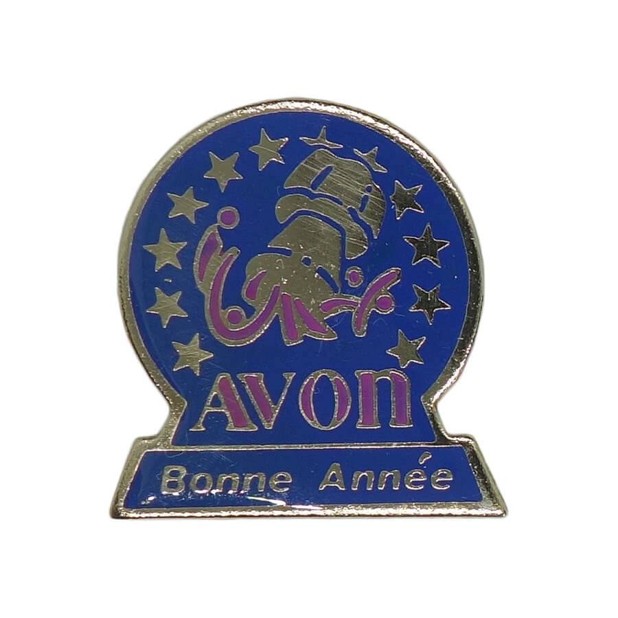 AVON ピンズ エイボン Bonne Annee 新年 留め具付き レトロ ピンバッジ