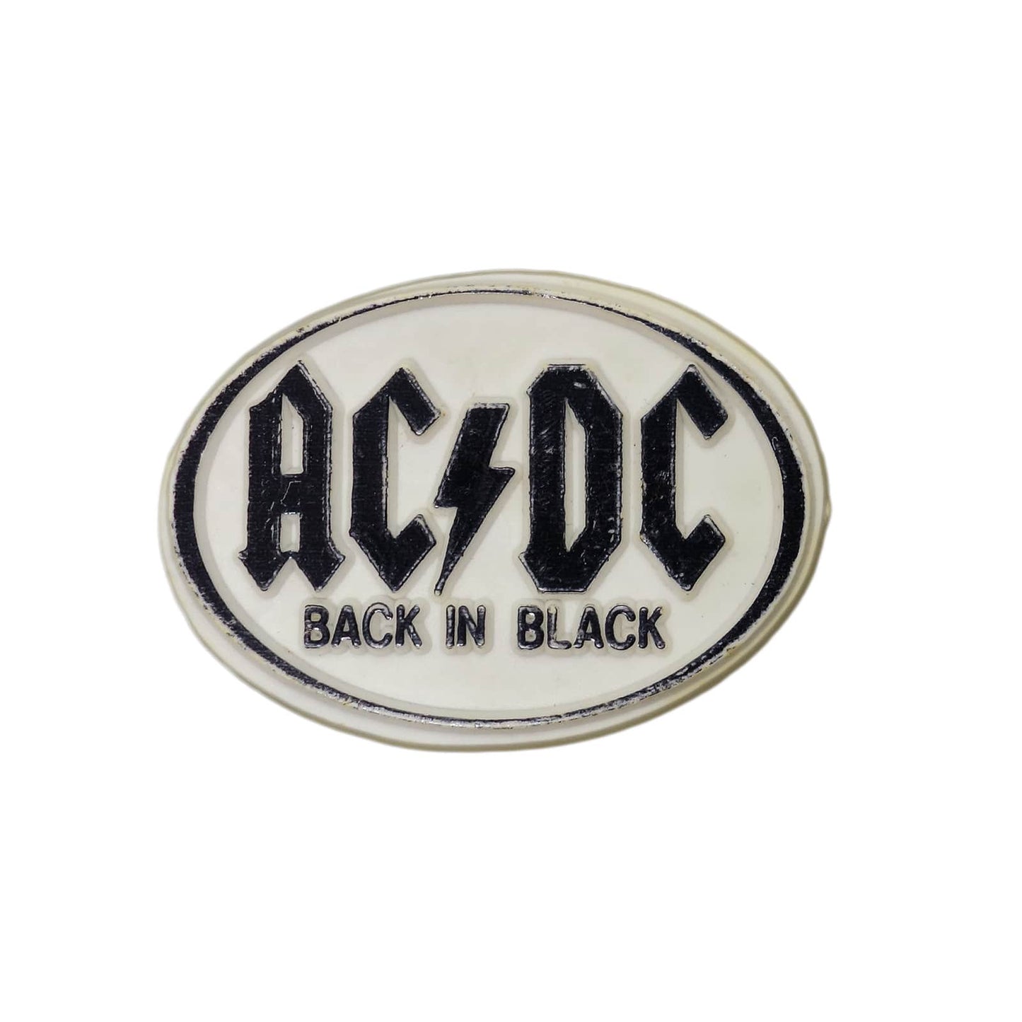 AC/DC BACK IN BLACK プラスチックバッジ バッチ　ロックバンド
