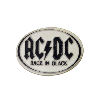 AC/DC BACK IN BLACK プラスチックバッジ バッチ　ロックバンド