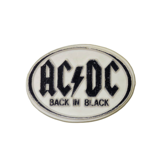 AC/DC BACK IN BLACK プラスチックバッジ バッチ　ロックバンド