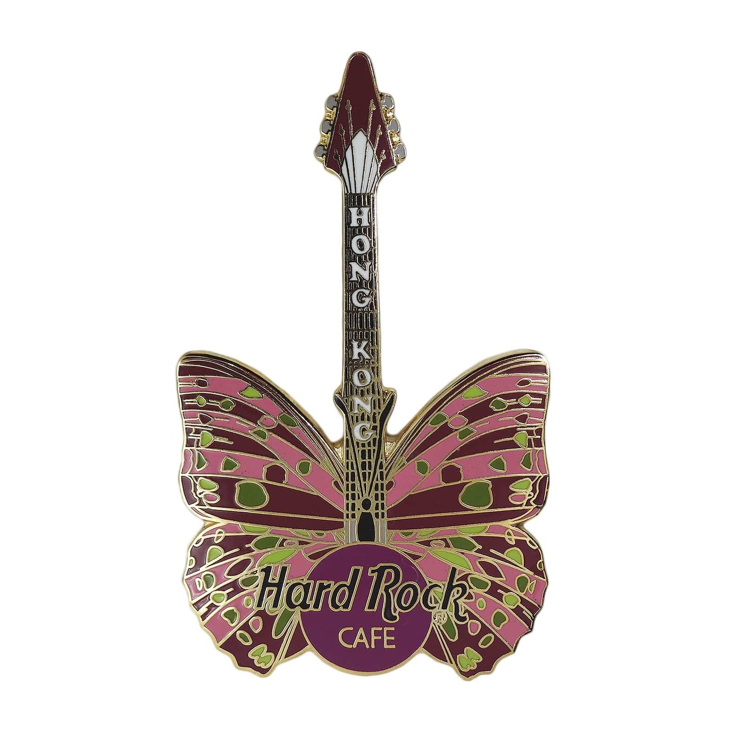 Hard Rock CAFE バタフライギター ピンズ ハードロックカフェ 留め具付き
