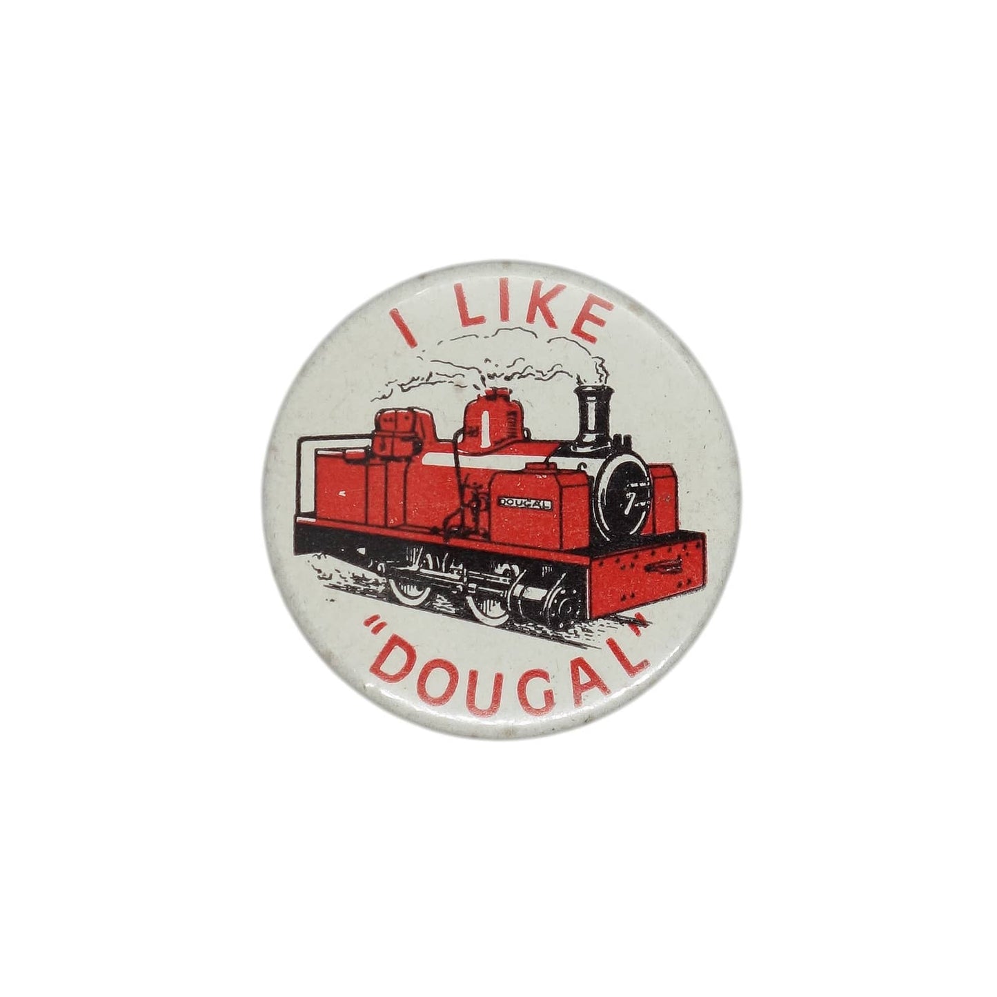 I LIKE DOUGAL 蒸気機関車 缶バッジ バッチ