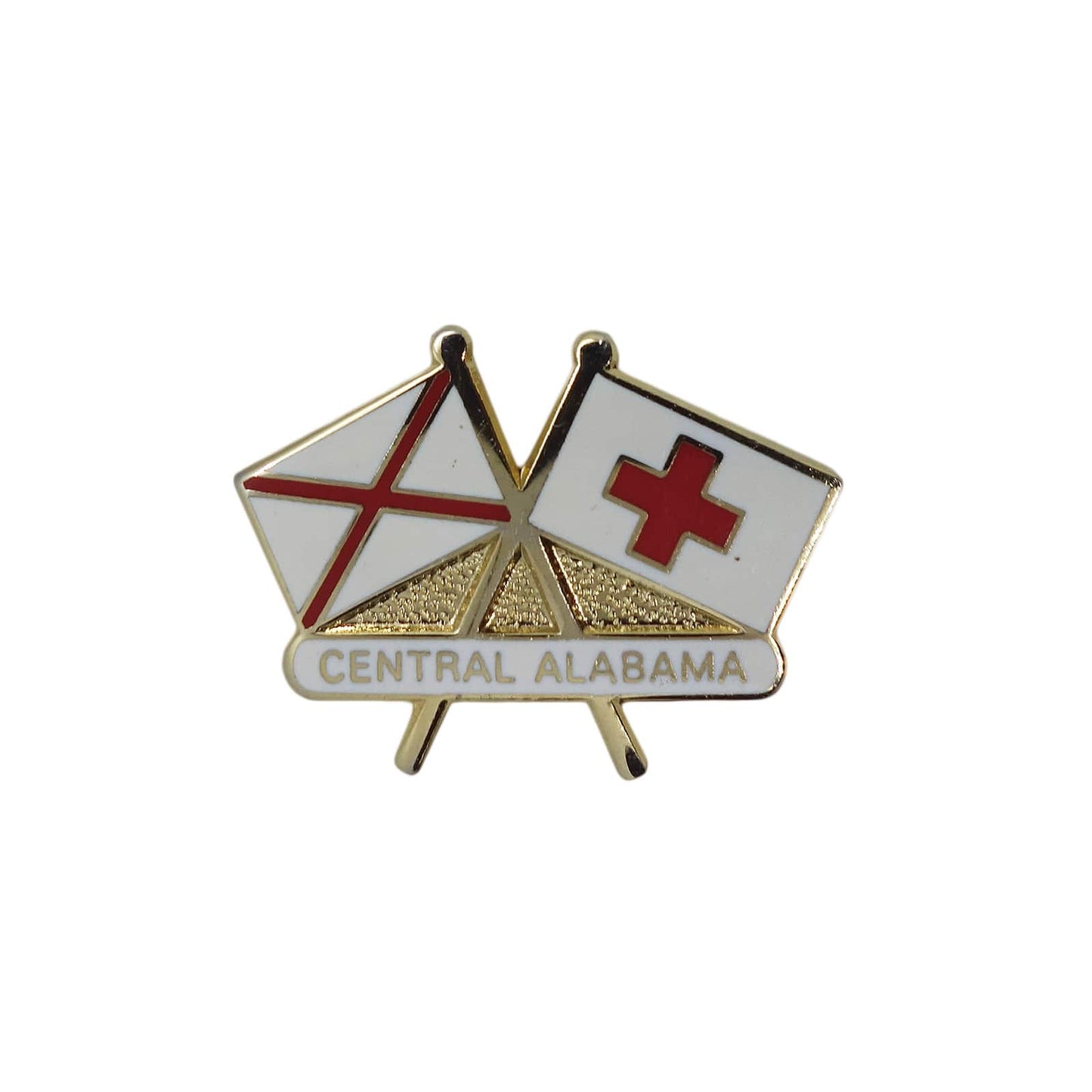 聖パトリック旗×赤十字旗 ピンズ CENTRAL ALABAMA 留め具付き