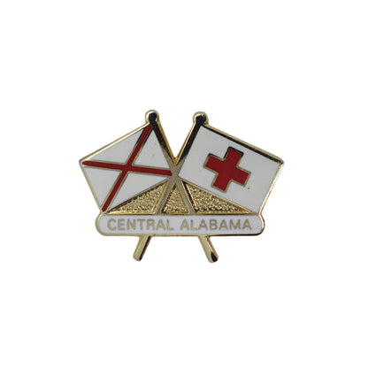 聖パトリック旗×赤十字旗 ピンズ CENTRAL ALABAMA 留め具付き