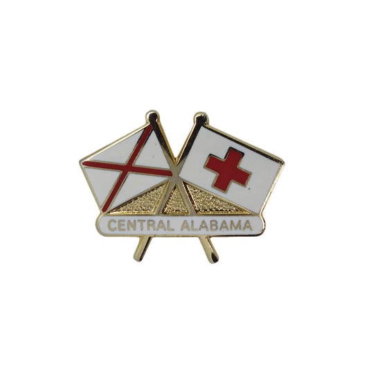 聖パトリック旗×赤十字旗 ピンズ CENTRAL ALABAMA 留め具付き