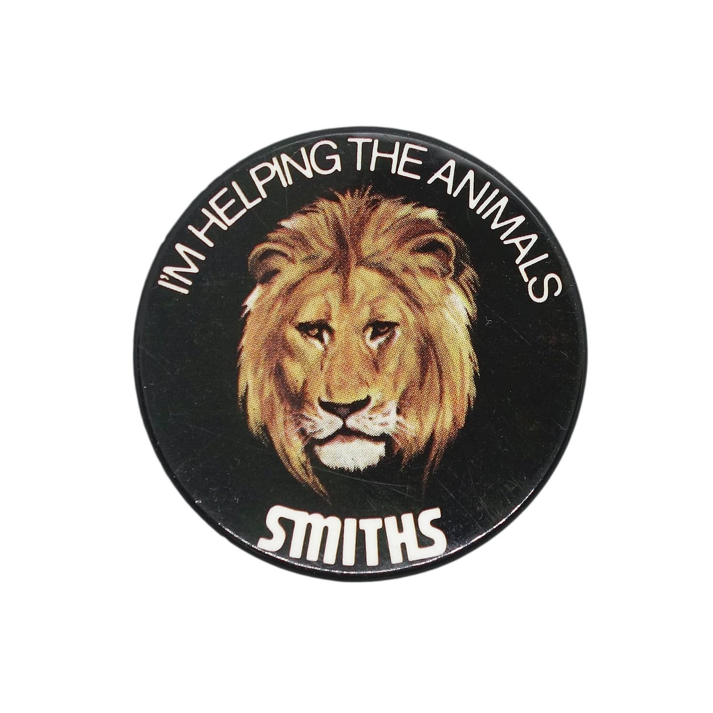 SMITHS CRISPS ライオン 缶バッジ I'M HELPING THE ANIMALS