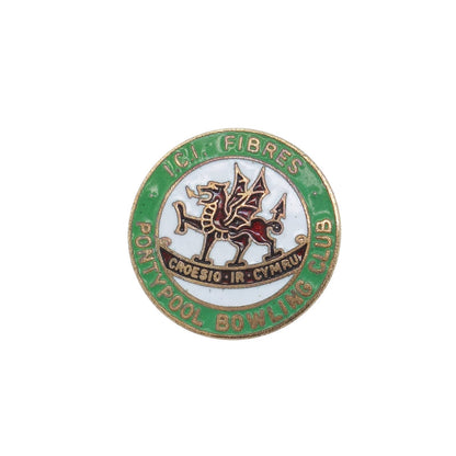 ICI FIBRES PONTYPOOL BOWLING CLUB ピンバッジ 英国 ローンボウルズ