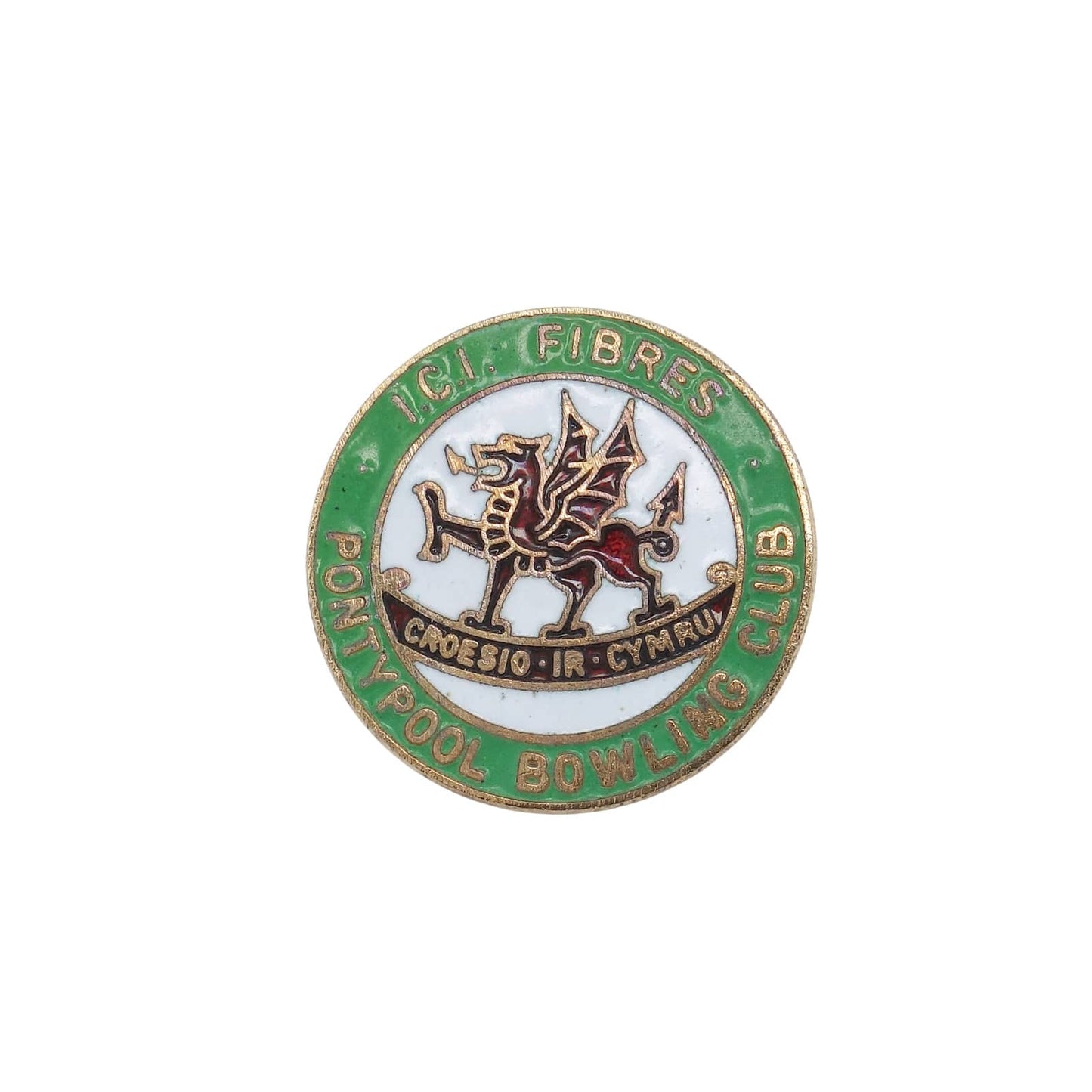 ICI FIBRES PONTYPOOL BOWLING CLUB ピンバッジ 英国 ローンボウルズ