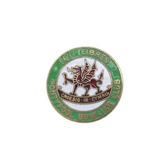 ICI FIBRES PONTYPOOL BOWLING CLUB ピンバッジ 英国 ローンボウルズ