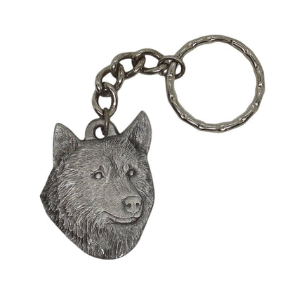 ノルウェジアン・エルクハウンド 犬 ピューター キーホルダー Rawcliffe 1983